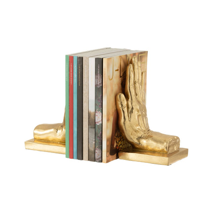 Lot de 2 serre-livres Mains en poly Or J-Line