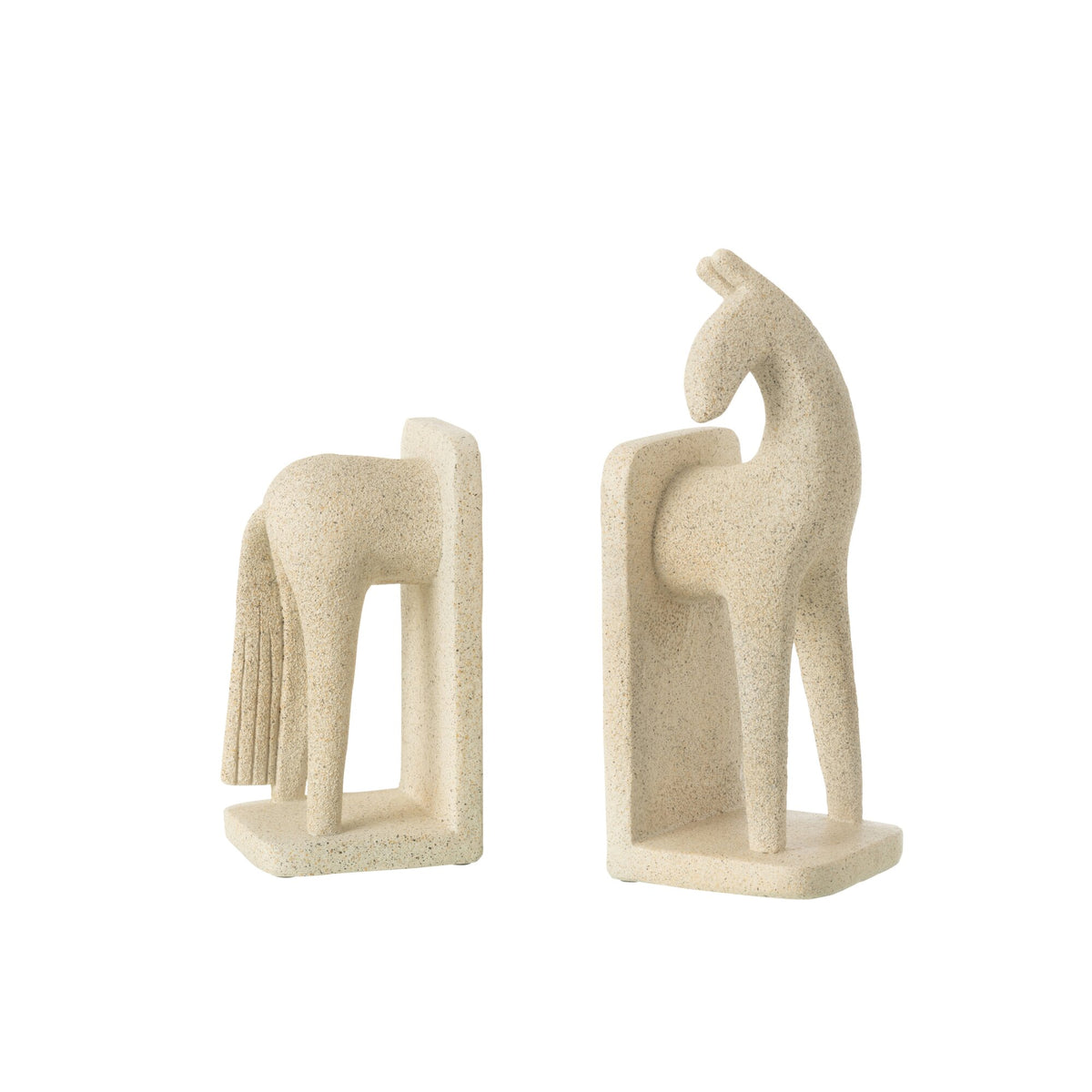 Serre-livres Cheval Moderne Résine Beige Set J-Line