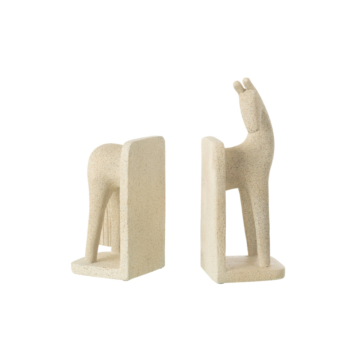 Serre-livres Cheval Moderne Résine Beige Set J-Line