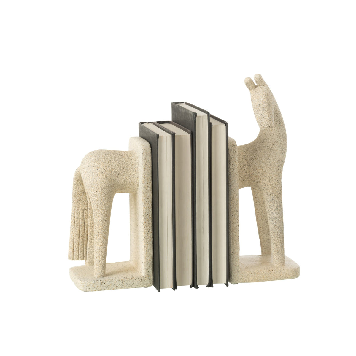 Serre-livres Cheval Moderne Résine Beige Set J-Line