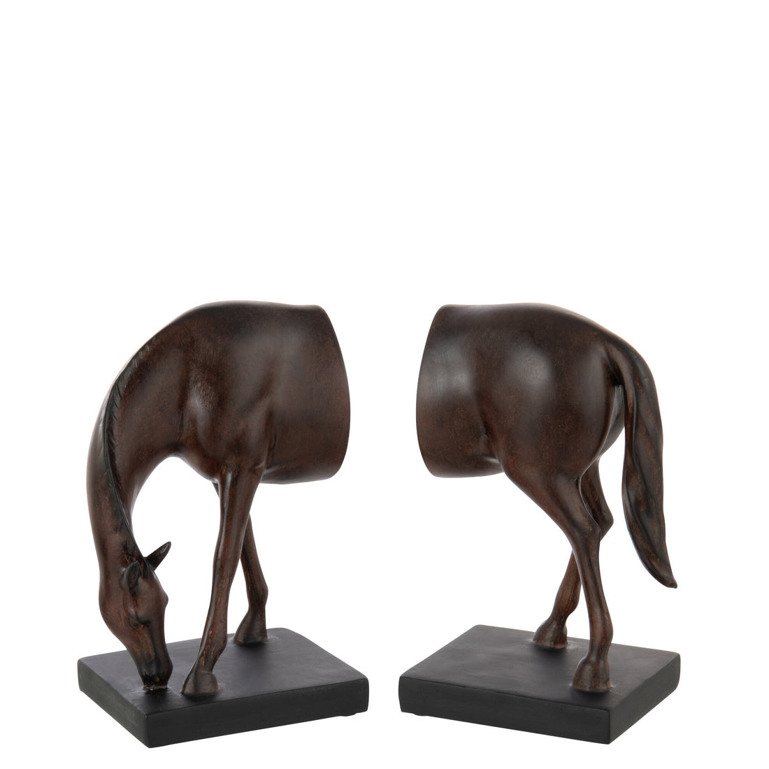 Boekensteun Paard Polyresin Donkerbruin - Boekensteun - J-Line - livinglovely.nl