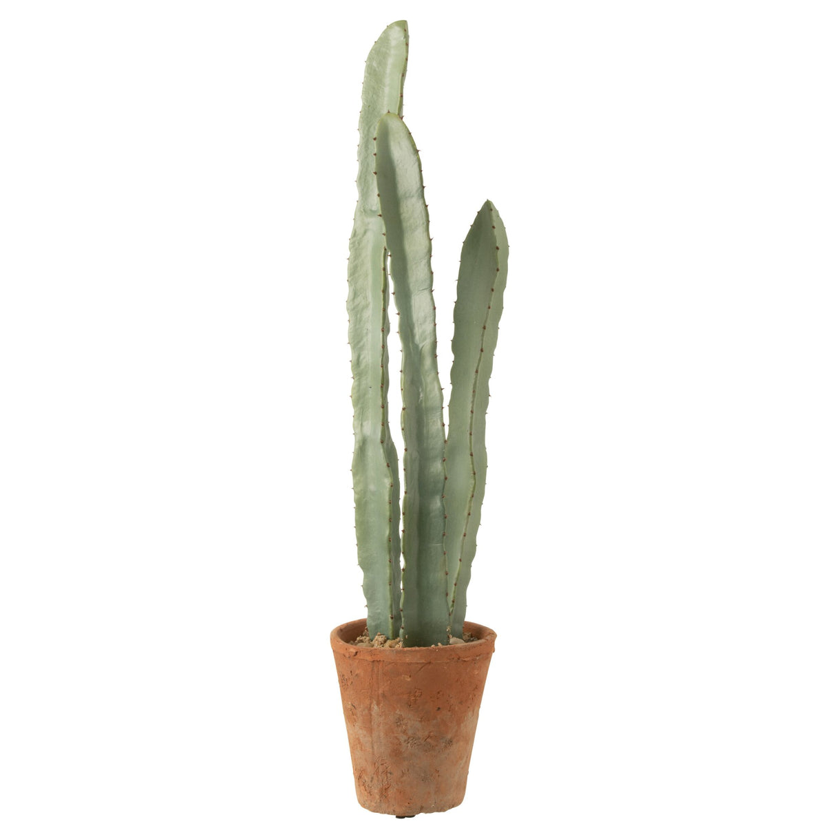 Cactus en pot en plastique vert, grand modèle, lot de 3