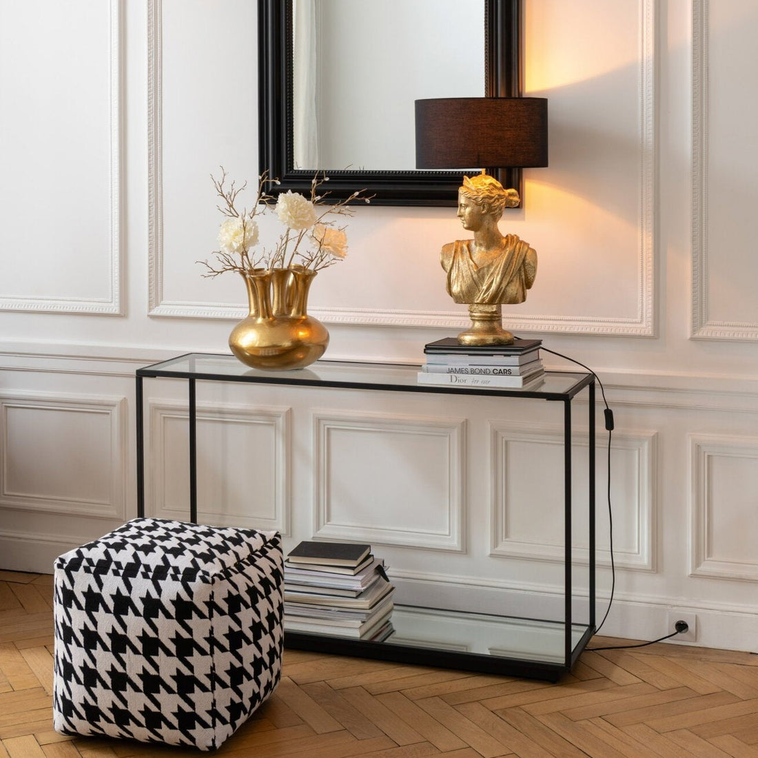 Console Métal/Verre Noir J-Line