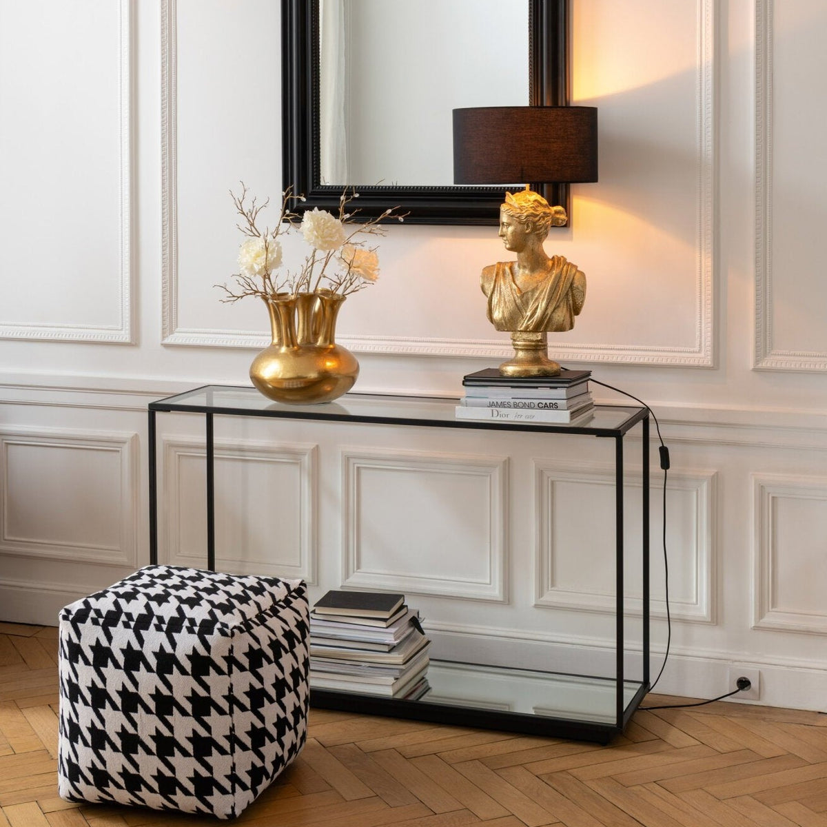 Console Métal/Verre Noir J-Line