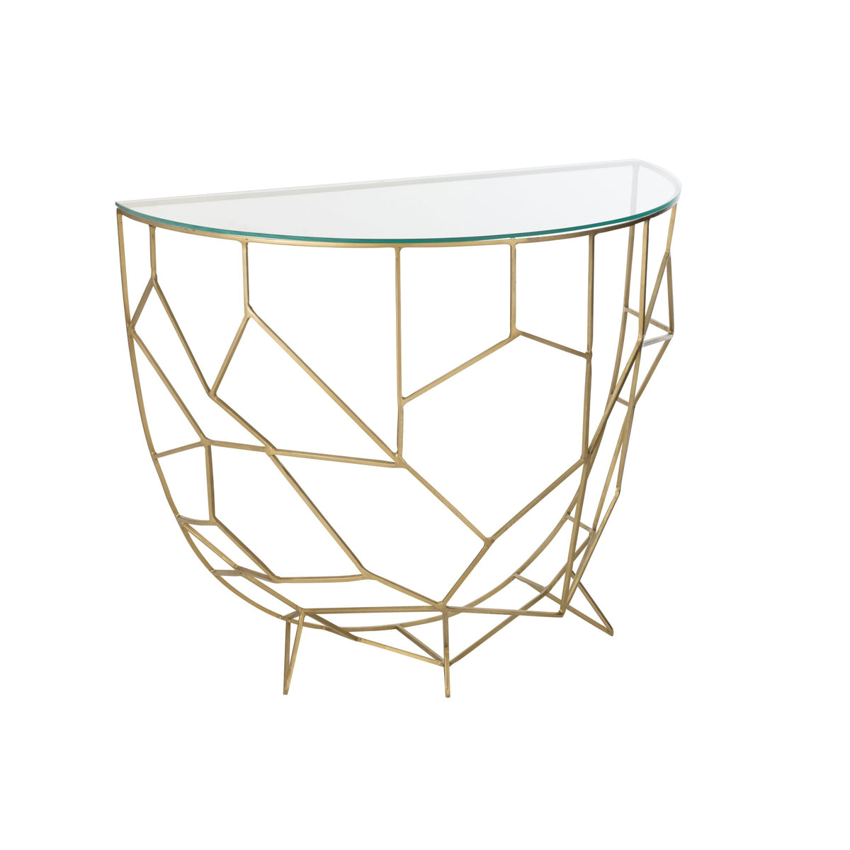 Console Moza Métal/Verre Or J-Line