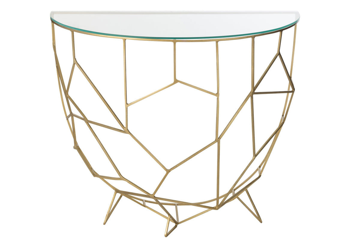 Console Moza Métal/Verre Or J-Line