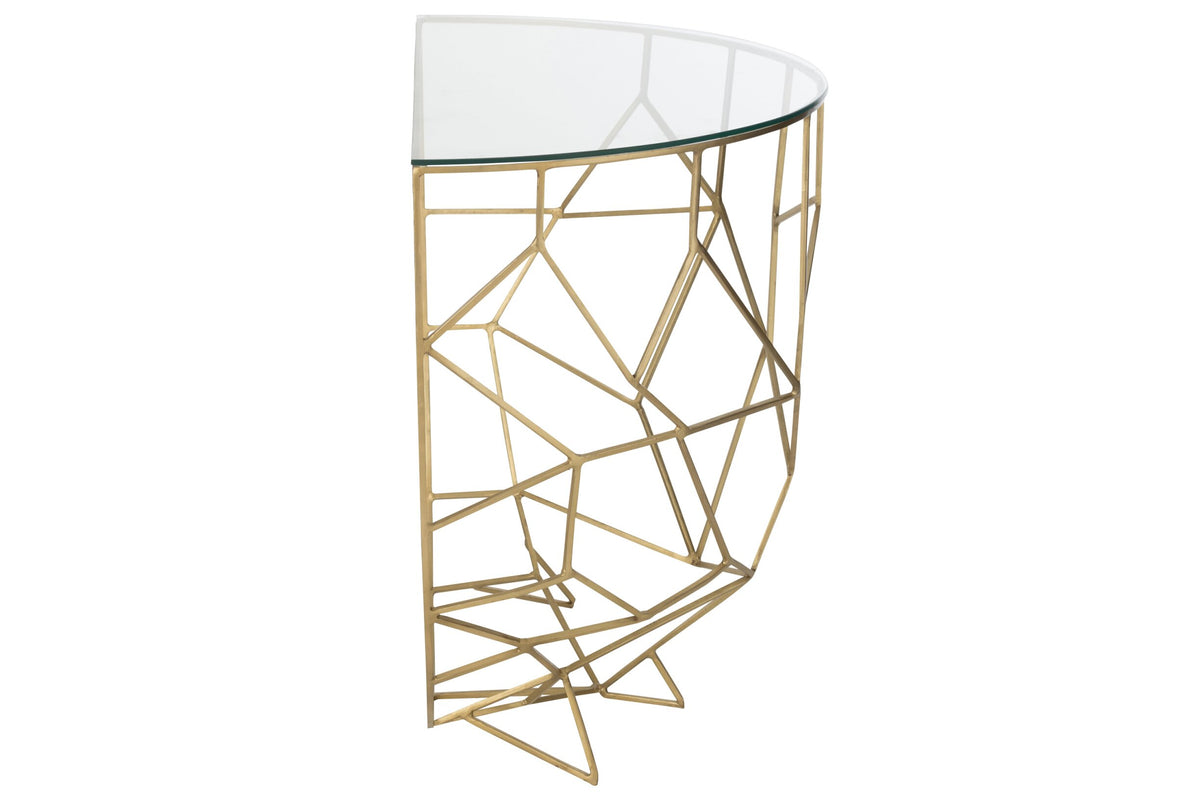 Console Moza Métal/Verre Or J-Line