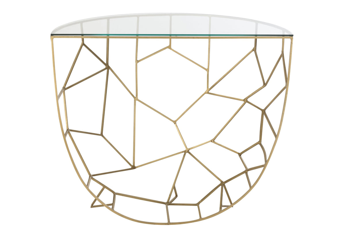 Console Moza Métal/Verre Or J-Line