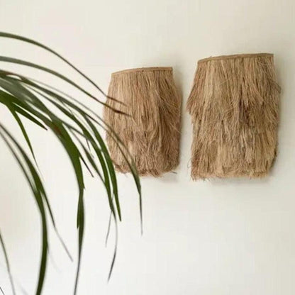 De Abaca Applique Muurlamp - Naturel - Wandlamp - Bazar Bizar - livinglovely.nl