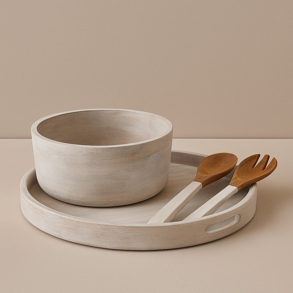 Plateau en bois de manguier blanc J-Line
