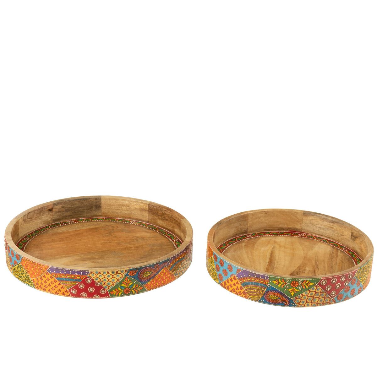 Lot de 2 plateaux Delhi en bois de manguier J-Line