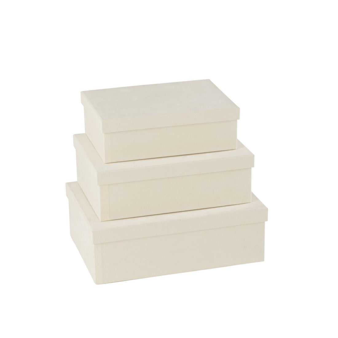 Dozen Rechthoekig Fluweel Papier Wit Set van 3 - Cadeauverpakking - J-Line - livinglovely.nl