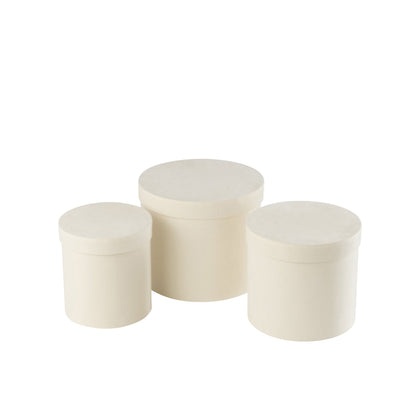 Boîtes rondes en papier velours blanc, lot de 3, J-Line
