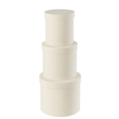 Boîtes rondes en papier velours blanc, lot de 3, J-Line