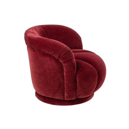 Fauteuil pivotant Plywood/Tissu Bordeaux J-Line