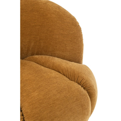 Fauteuil pivotant Plywood/Tissu Jaune moutarde J-Line
