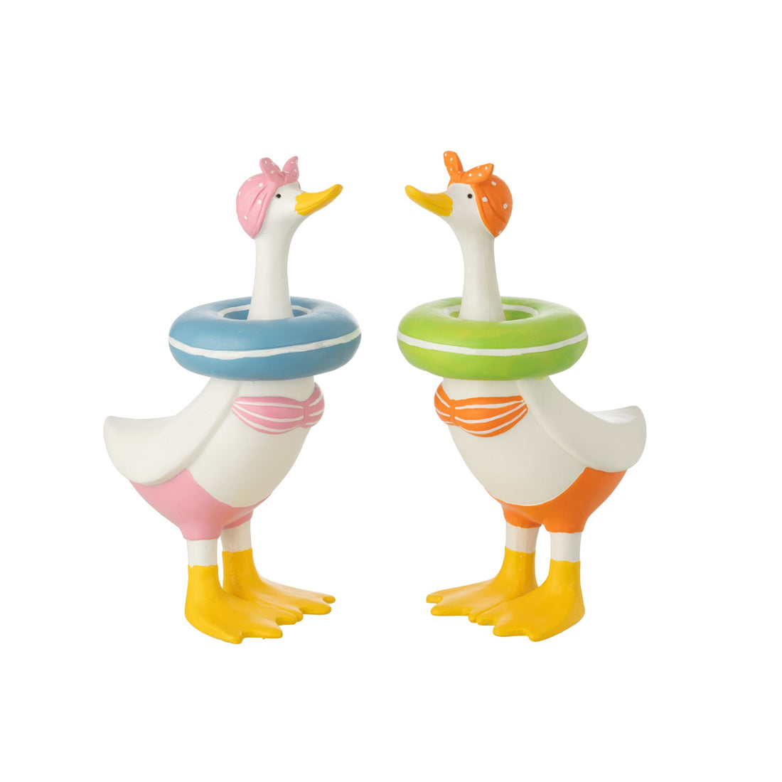 Canard en polyrésine multicolore, grande taille, assortiment de J-Line