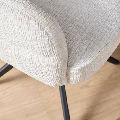 Bella eetkamerstoel van Starfurn, zachte stoffering Cremona 01 in off white