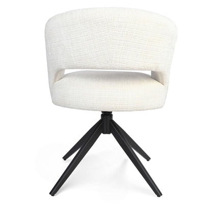 Eetkamerstoel Demi Off White Poot Zwart van Starfurn voor aan de eettafel