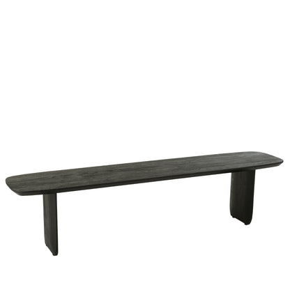 Eetkamertafel + Eetkamerbank Acaciahout Zwart 190cm J-Line - Eetkamertafel - Living Lovely - livinglovely.nl