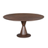 Eettafel Lima Bruin Rond 150cm van Starfurn, rond mangohouten blad op een taps toelopende poot