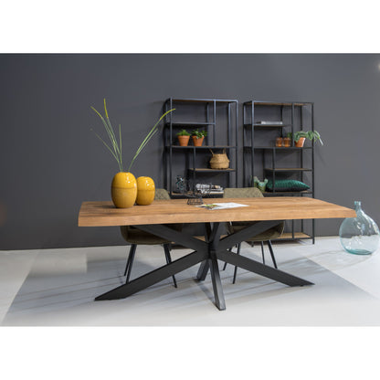 Eettafel Nairobi Tree Top 240cm in Naturel, detail van het blad