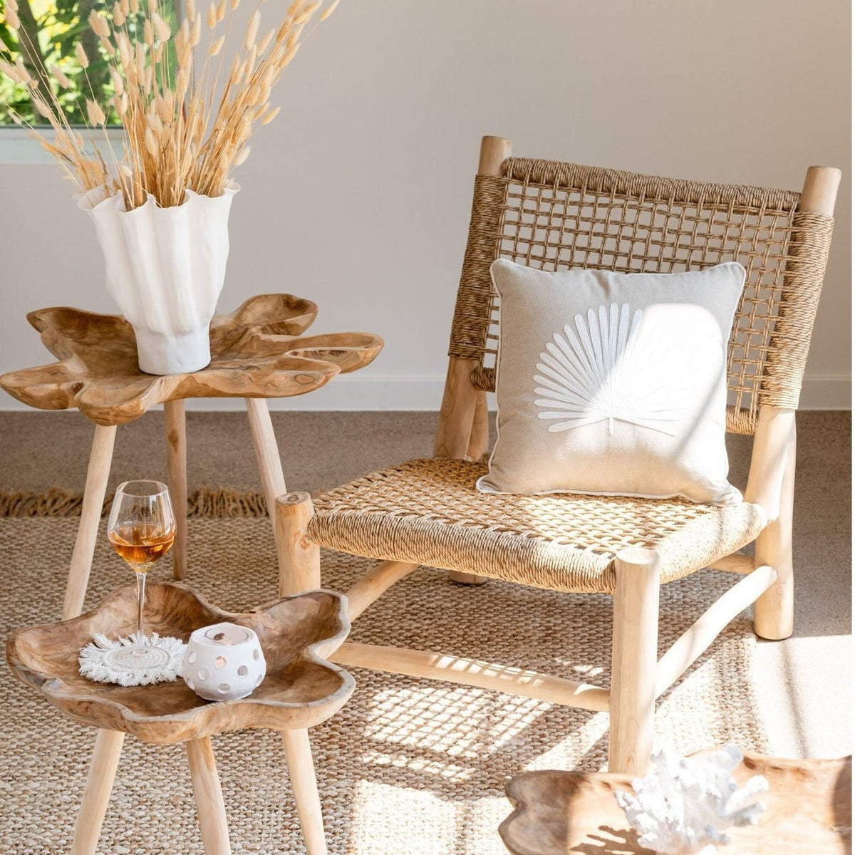 Fauteuil Vita Teck/Plastique Naturel J-Line