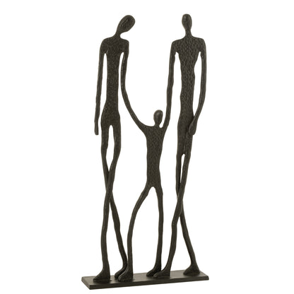 Figuur Familie Aluminium Zwart - Beeld - J-Line - livinglovely.nl