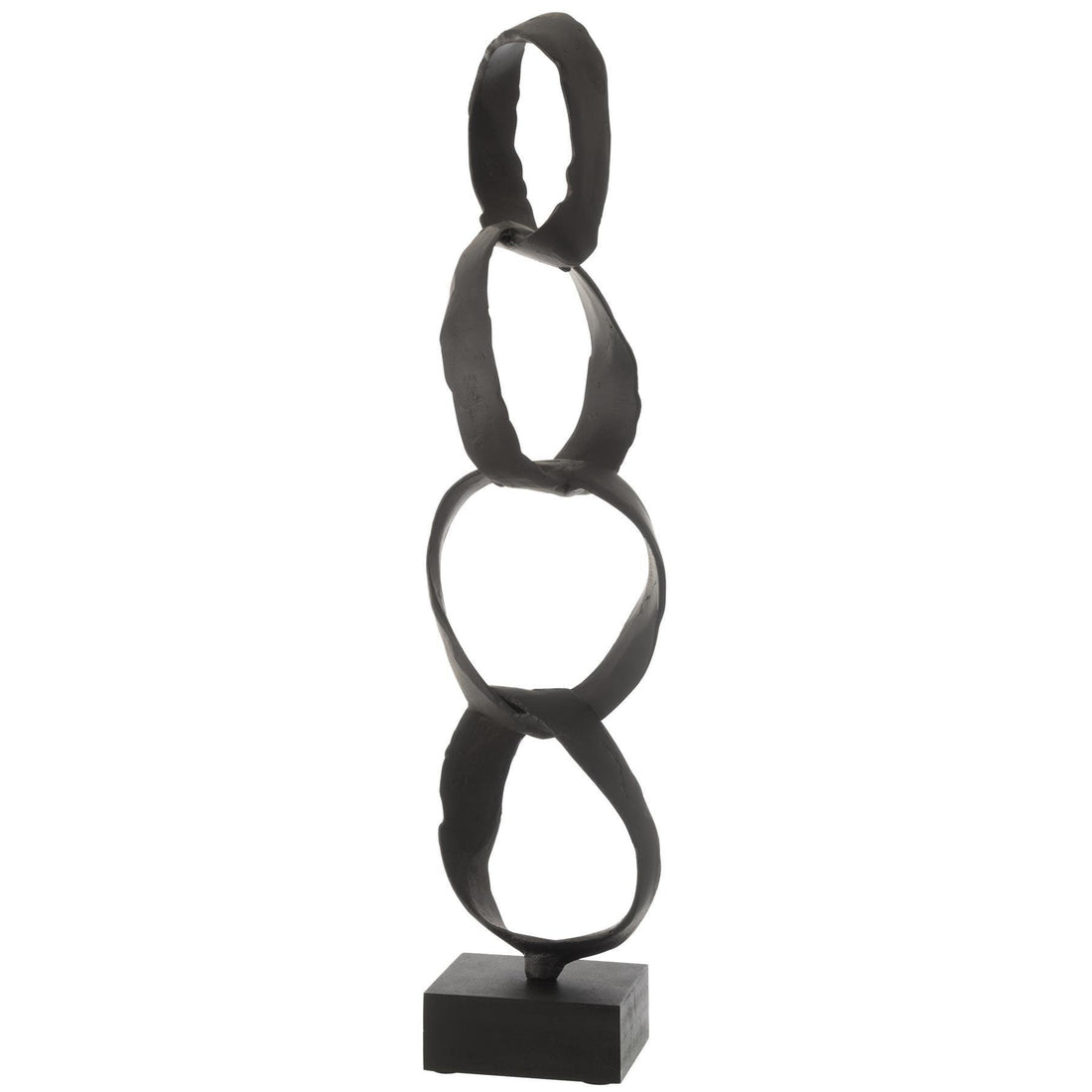 Figuur Ringen Op Voet Aluminium Zwart Large - Beeld - J-Line - livinglovely.nl