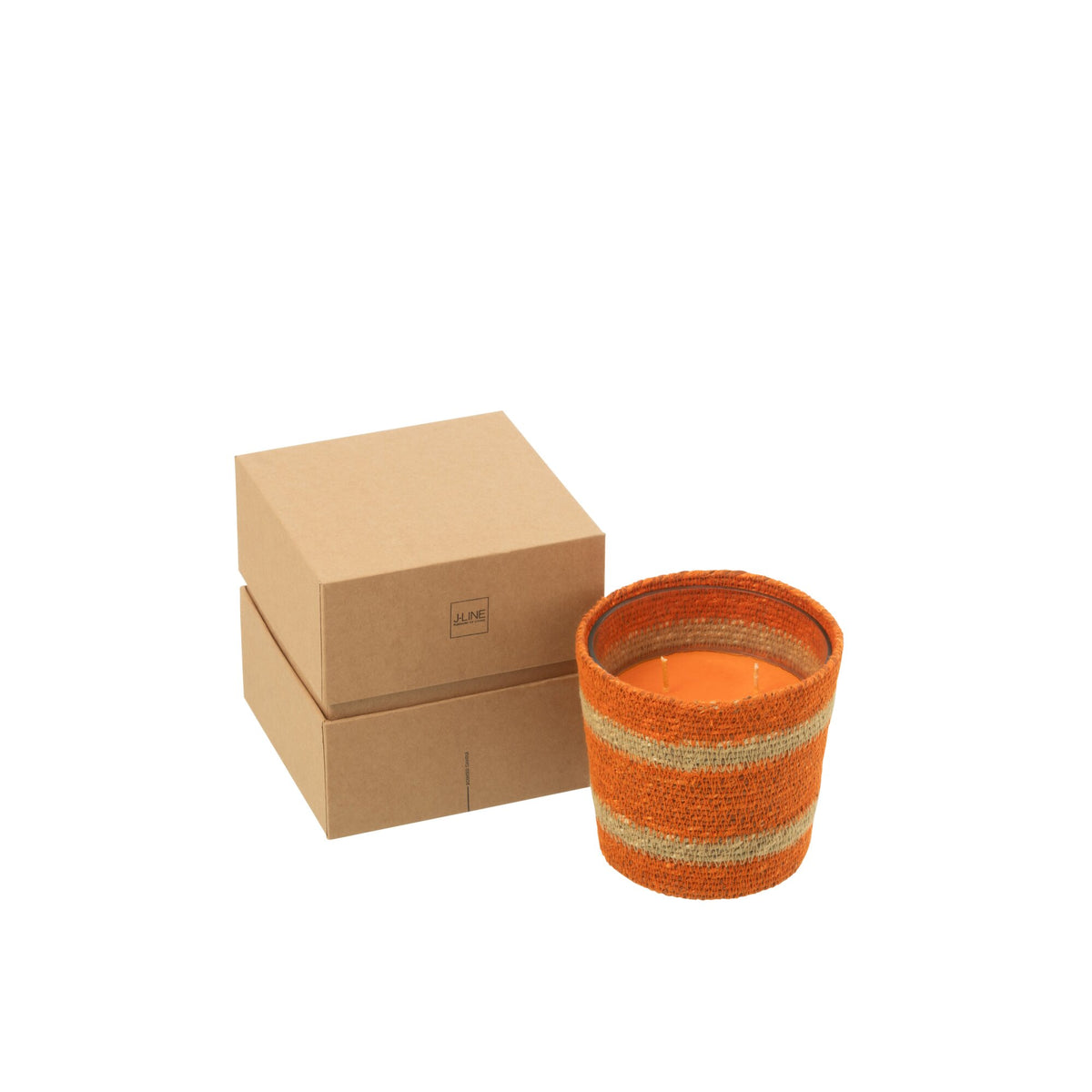 Bougie parfumée Cierge en cire orange petit - 45 heures J-Line
