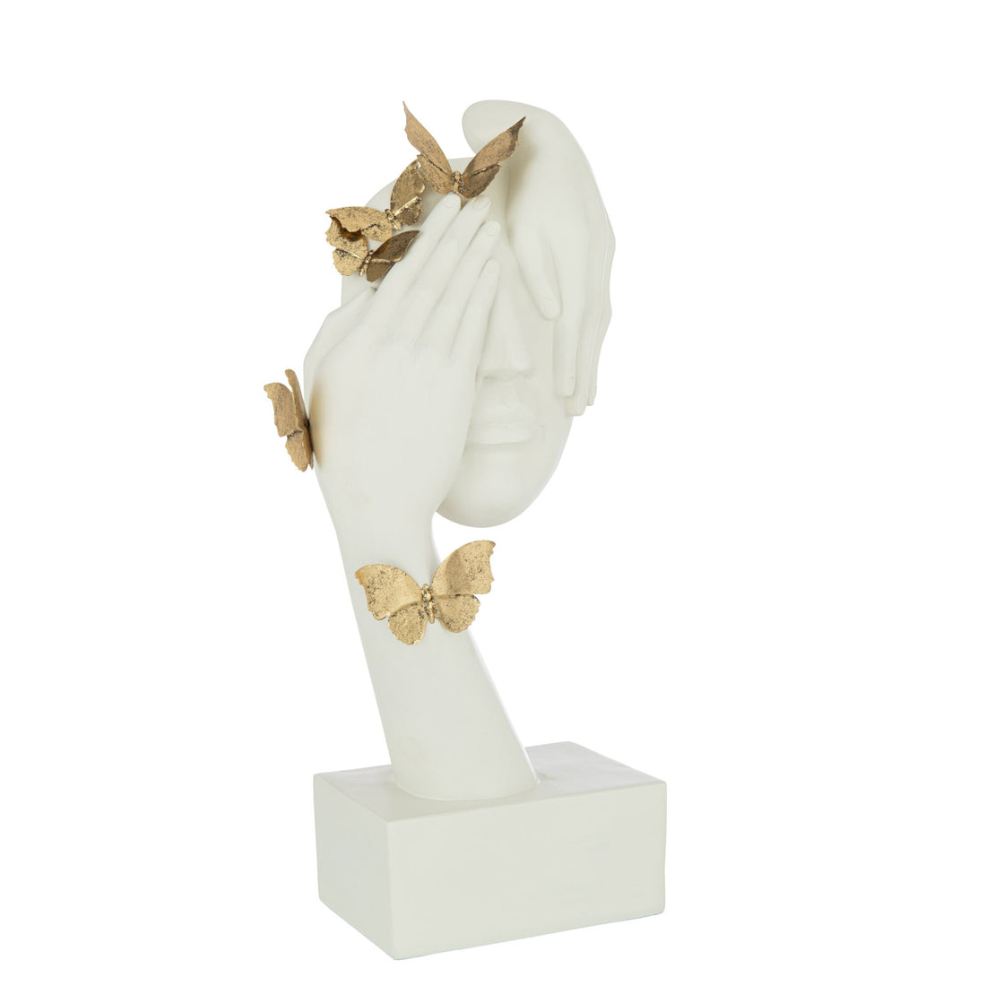 Visage Papillons Support Poly Blanc/Or J-Line