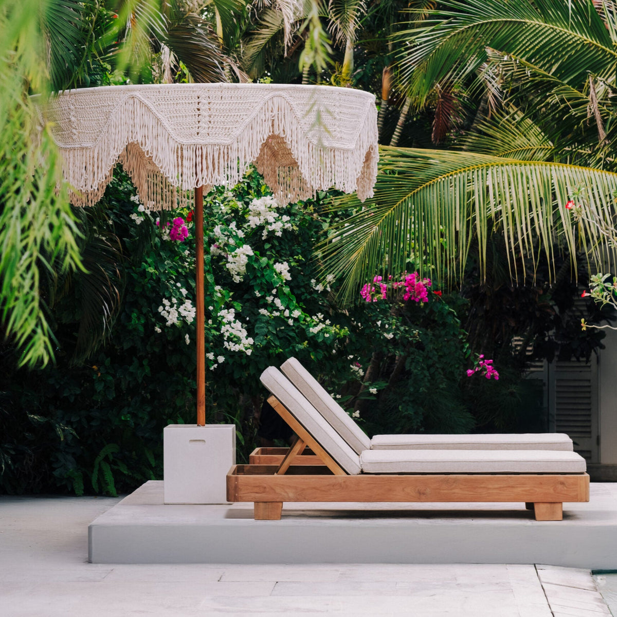Handgeknoopte Parasol - Polynesië- Crème 250cm - Handgeknoopte parasol - Todo Bien - livinglovely.nl