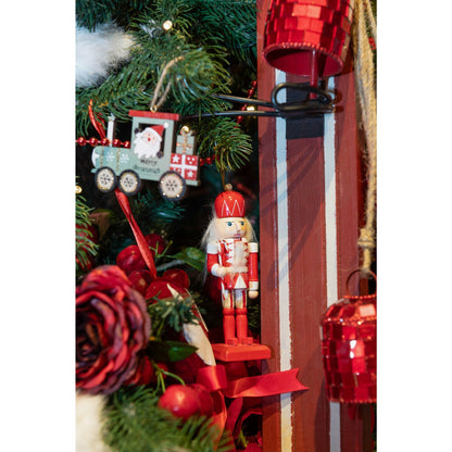 Pendentif Casse-noix Bois de pin Rouge/Blanc Lot de 2 J-Line
