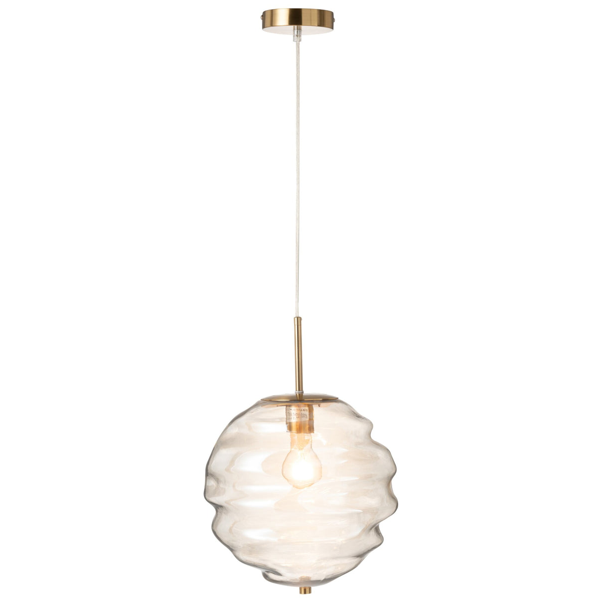 Suspension Verre Lumière Cognac J-Line