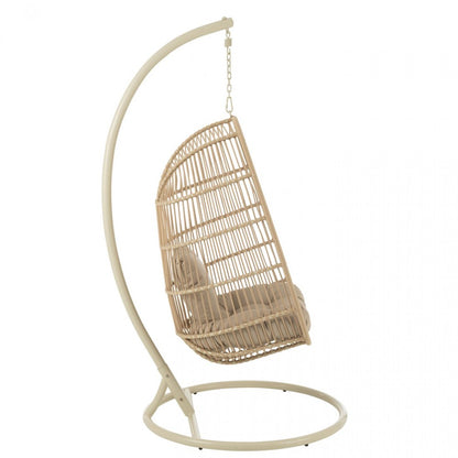 Hangstoel Egga Metaal/Koord Beige - Hangstoel - J-Line - livinglovely.nl