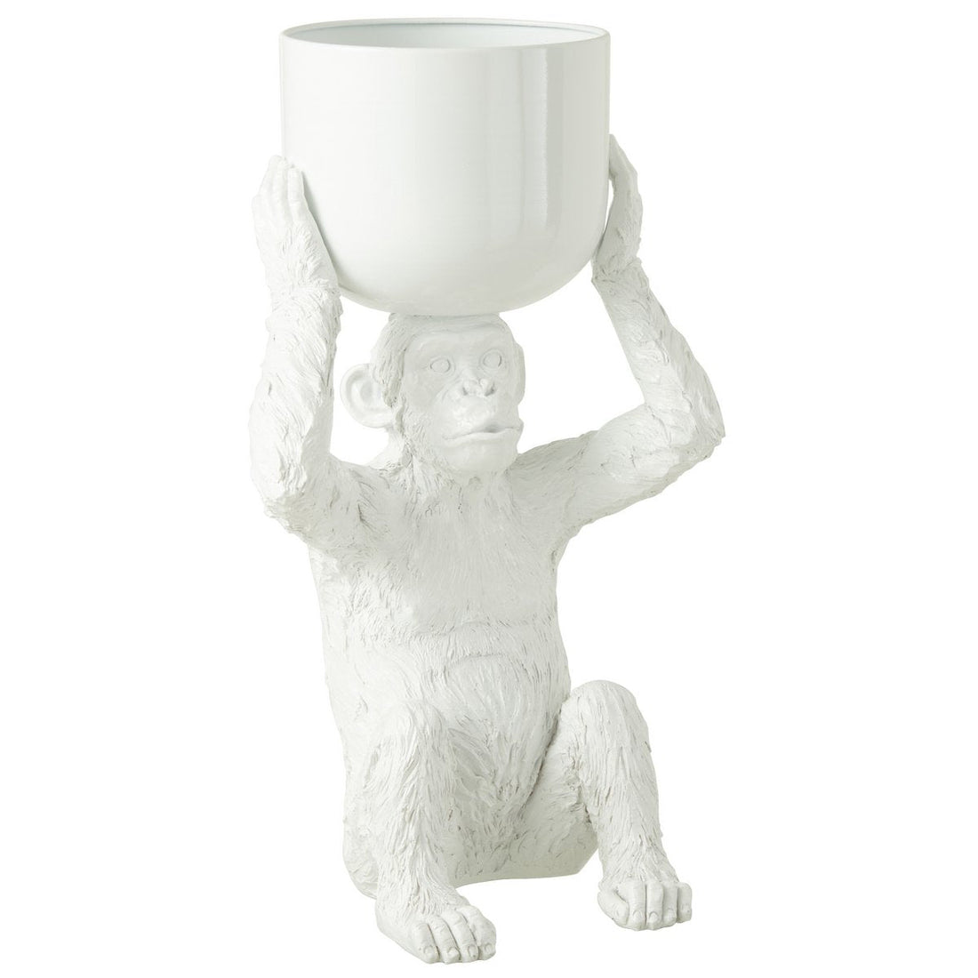 Ijsemmer Aap Polyresine Wit - Keukenaccessoire - J-Line - livinglovely.nl