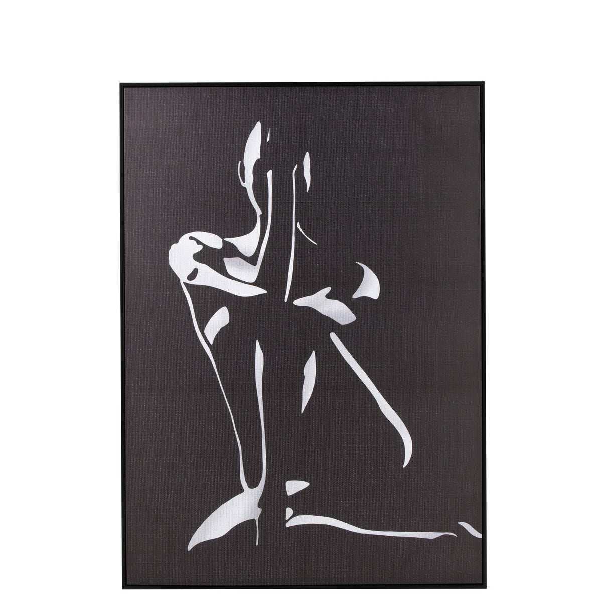 Panneau mural J-Line Frame Woman toile bois noir J-Line