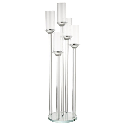 Bougeoir 5 Grand Verre Transparent H100cm J-Line