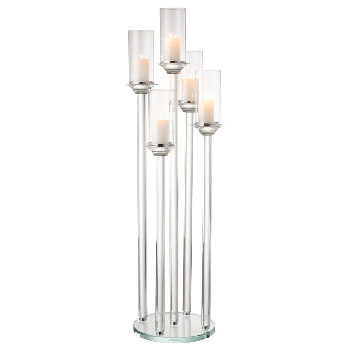 Bougeoir 5 Grand Verre Transparent H100cm J-Line
