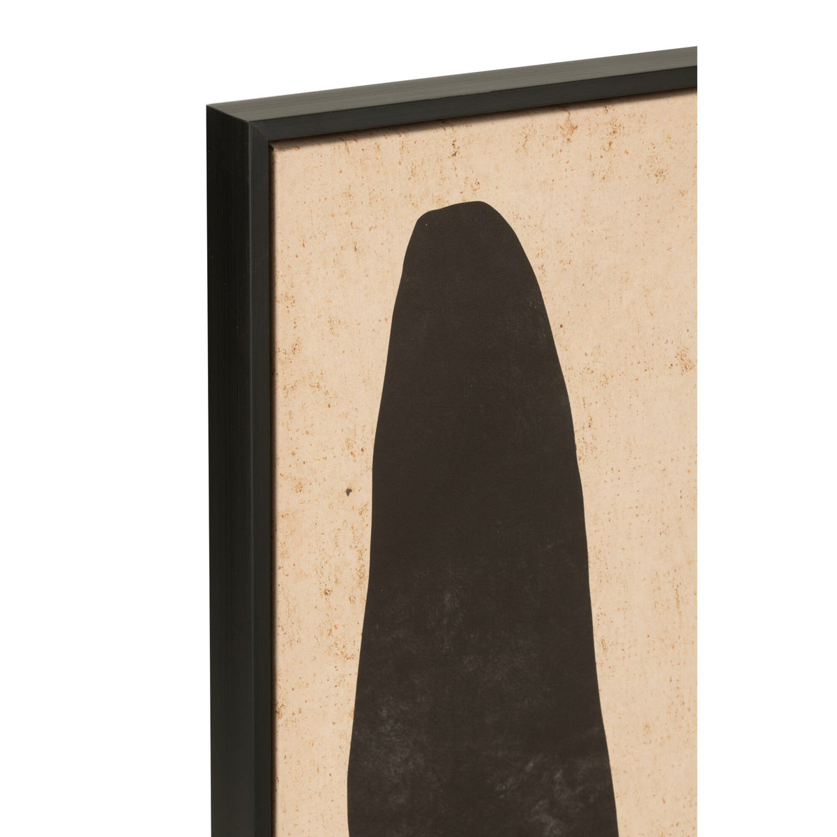 Cadre Feuille Abstraite Bois/Toile Marron/Noir J-Line