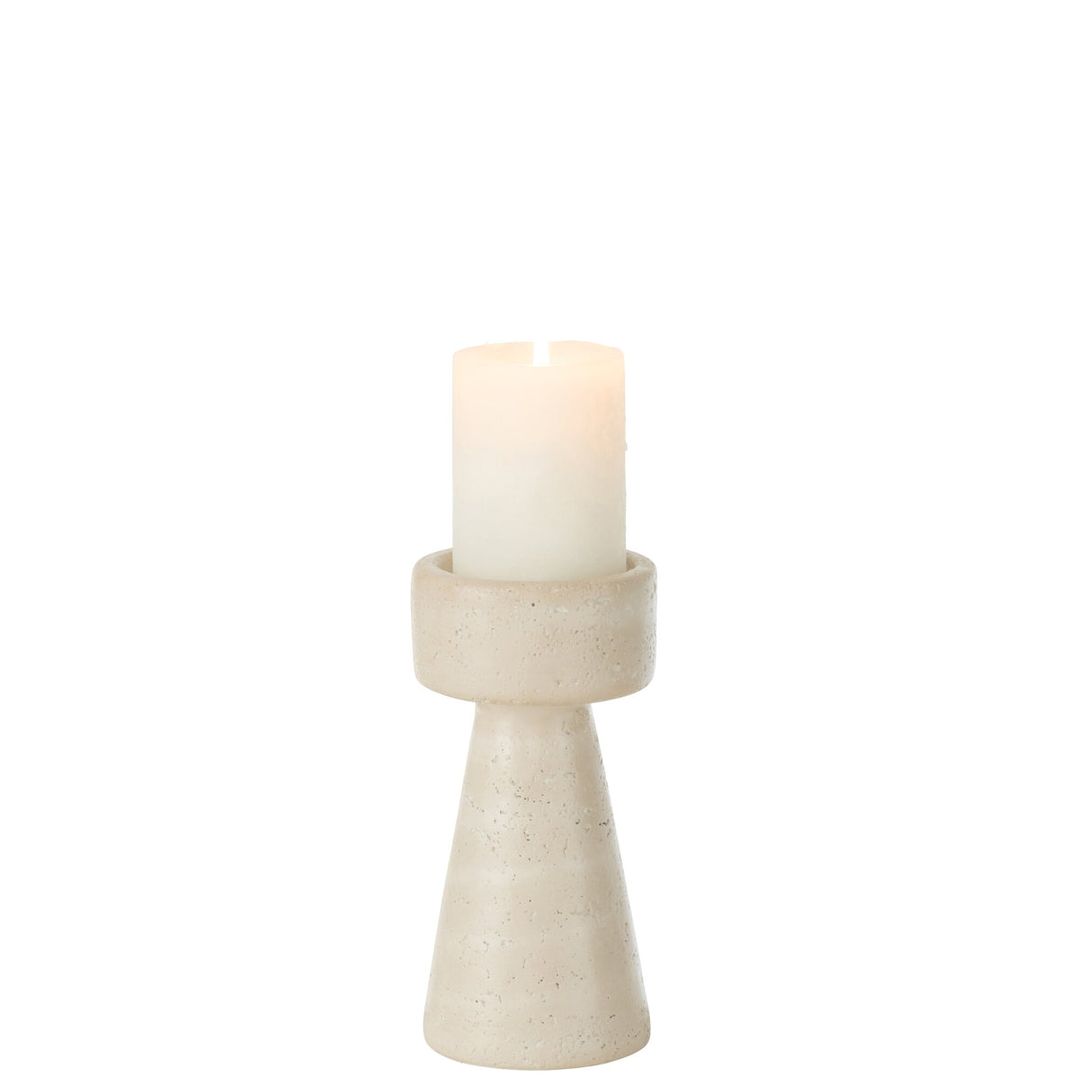 Bougeoir Orlina Ciment Crème Moyen