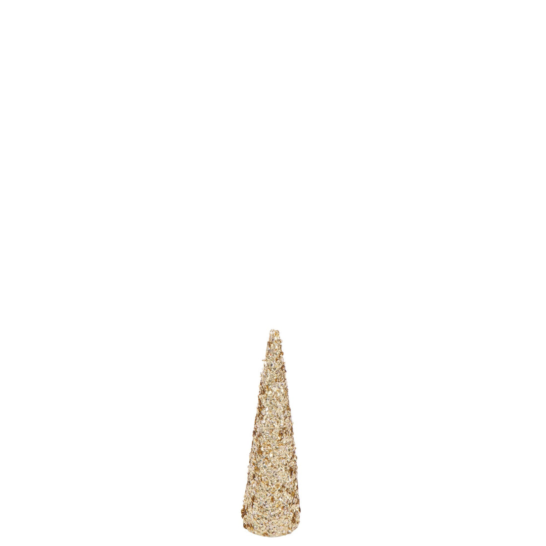 Cône à paillettes en mousse couleur or, petit, H 46 cm, J-Line