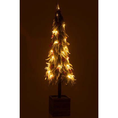 Sapin de Noël + neige artificielle LED vert/rouge extra large H95 cm J-Line