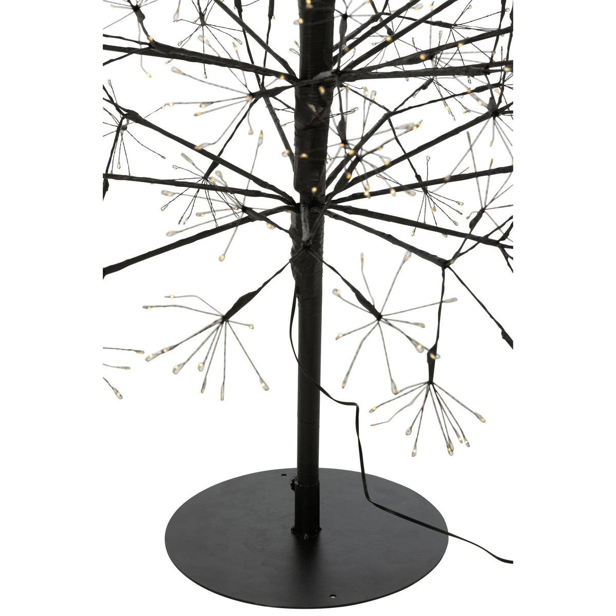 Kerstboom Led Warm Witte Lichten Ijzer Zwart Extra Large H240cm van J-Line, zwarte kerstboom van ijzer, van dichtbij gezien