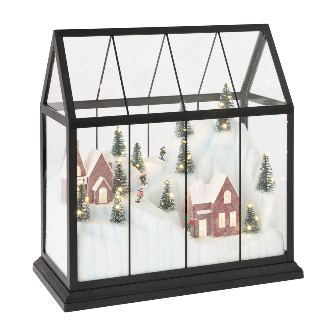 Village de Noël LED en verre multicolore grand J-Line