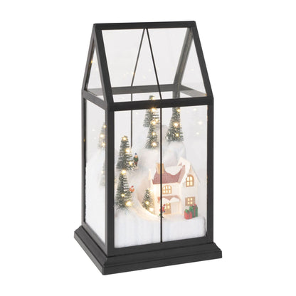 Village de Noël en verre LED multicolore Small J-Line