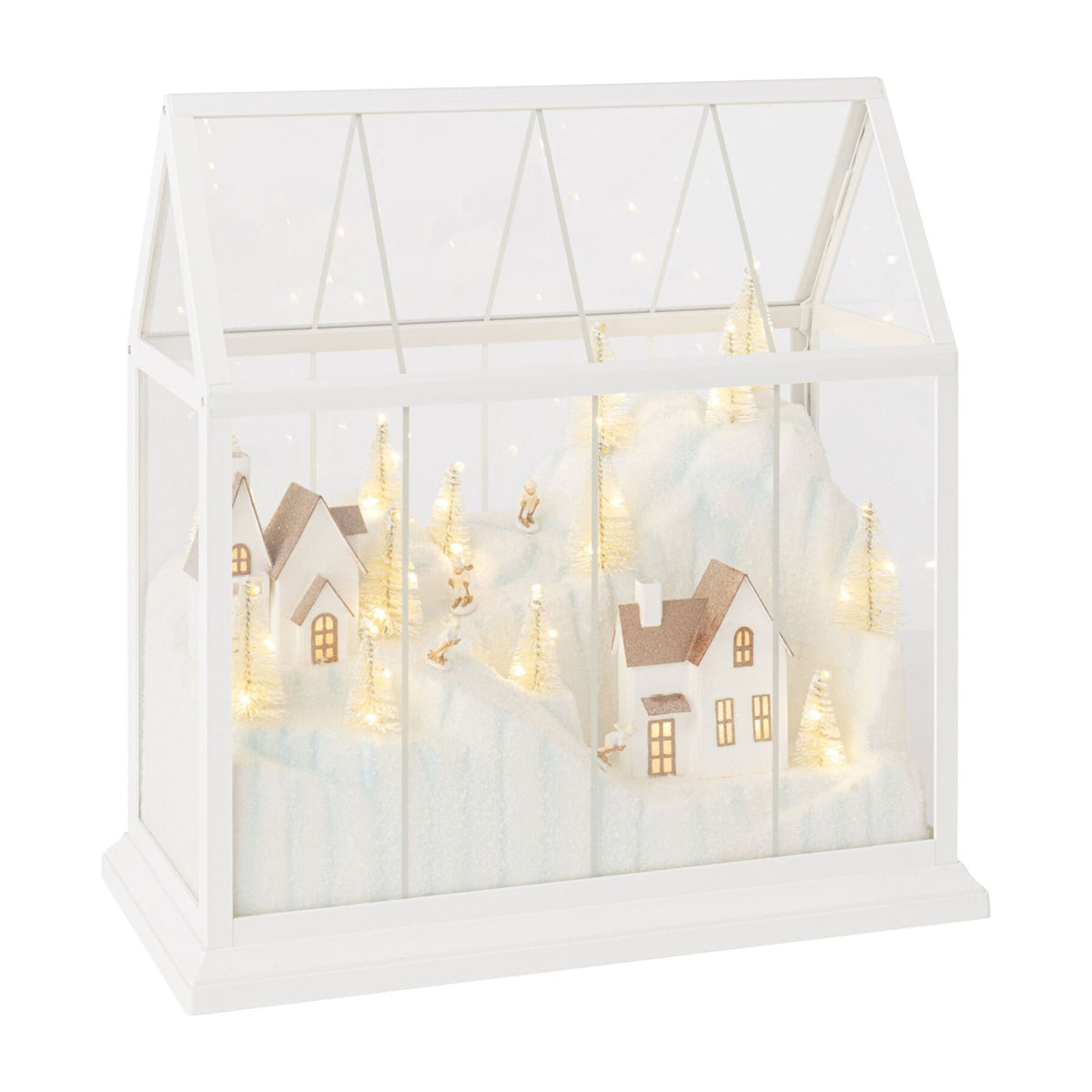 Village de Noël Verre LED Blanc/Or Large J-Line