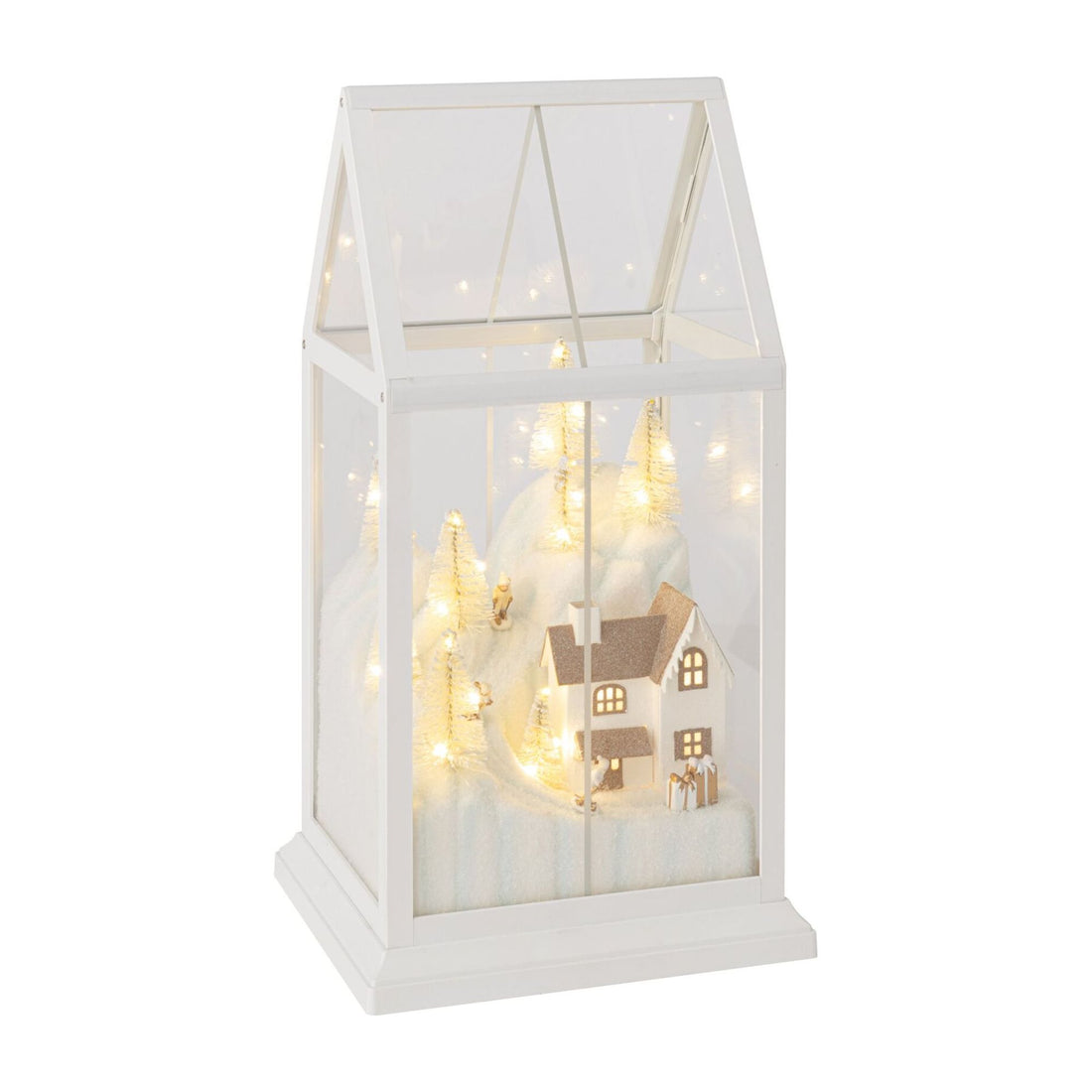 Village de Noël Verre LED Blanc/Or Petit J-Line