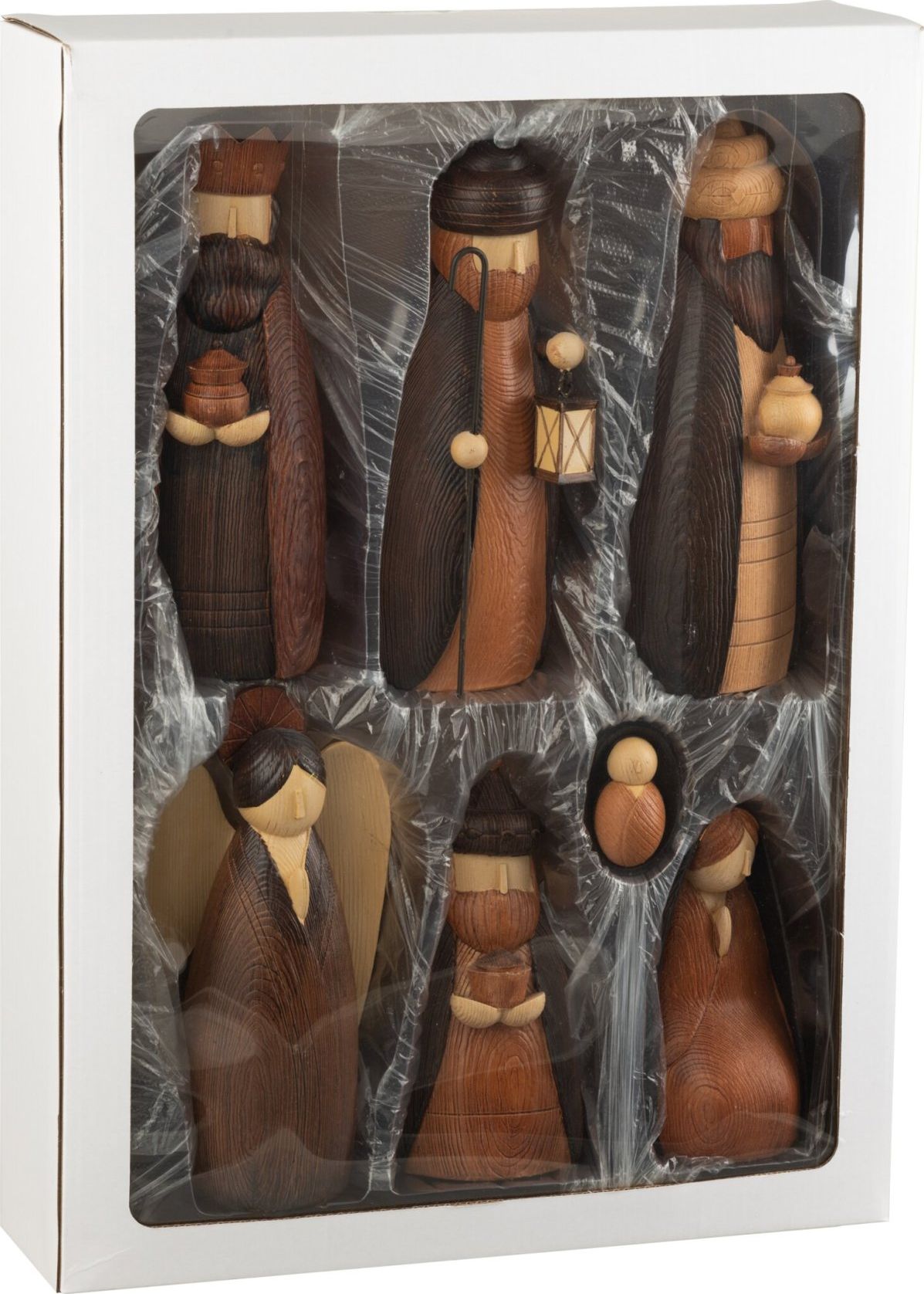 Crèche de Noël 7 Pièces Résine Marron J-Line