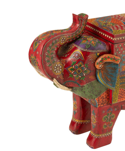 Valise Éléphant Delhi Bois de manguier Mix J-Line
